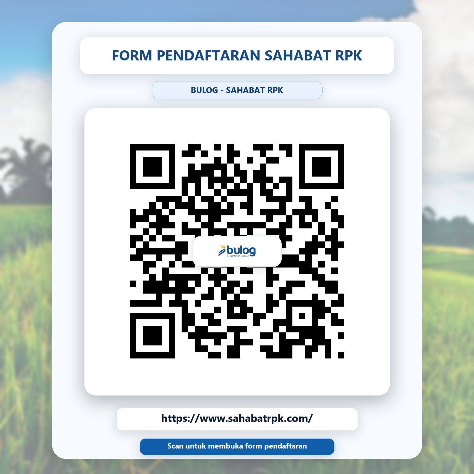 Poster QR code menuju Form Pendaftaran Sahabat RPK